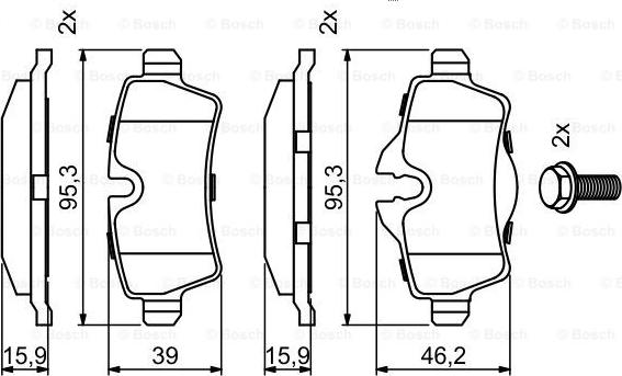 BOSCH 0 986 494 242 - Гальмівні колодки, дискові гальма autocars.com.ua