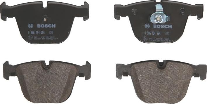 BOSCH 0 986 494 294 - Гальмівні колодки, дискові гальма autocars.com.ua