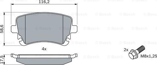 BOSCH 0 986 494 303 - Гальмівні колодки, дискові гальма autocars.com.ua