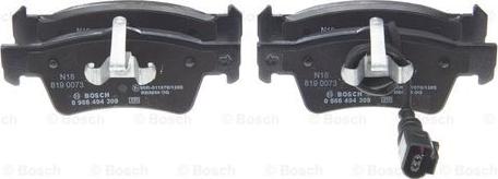 BOSCH 0 986 494 309 - Тормозные колодки, дисковые, комплект autodnr.net