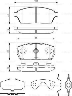 BOSCH 0 986 494 312 - Тормозные колодки, дисковые, комплект avtokuzovplus.com.ua