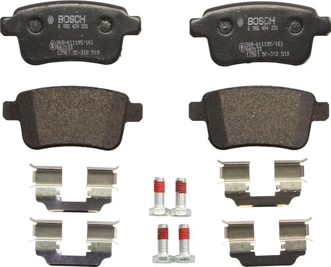 BOSCH 0 986 494 331 - Гальмівні колодки, дискові гальма autocars.com.ua