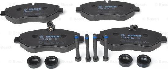 BOSCH 0 986 494 334 - Тормозные колодки, дисковые, комплект avtokuzovplus.com.ua