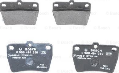 BOSCH 0 986 494 350 - Гальмівні колодки, дискові гальма autocars.com.ua