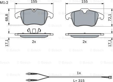 BOSCH 0 986 494 371 - Тормозные колодки, дисковые, комплект avtokuzovplus.com.ua