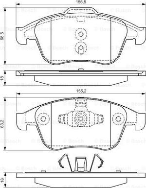 BOSCH 0 986 494 381 - Тормозные колодки, дисковые, комплект autodnr.net