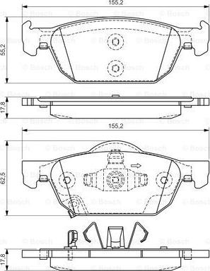 BOSCH 0 986 494 383 - Гальмівні колодки, дискові гальма autocars.com.ua