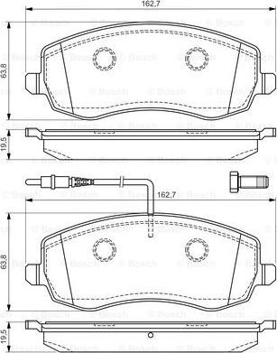 BOSCH 0 986 494 385 - Гальмівні колодки, дискові гальма autocars.com.ua