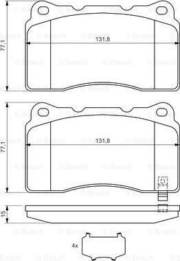 BOSCH 0 986 494 395 - Гальмівні колодки дискові передні Mitsubishi Lancer-Subaru Impreza-Opel Insignia 2.0-2.8 00- autocars.com.ua