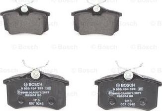 BOSCH 0 986 494 399 - Гальмівні колодки, дискові гальма autocars.com.ua