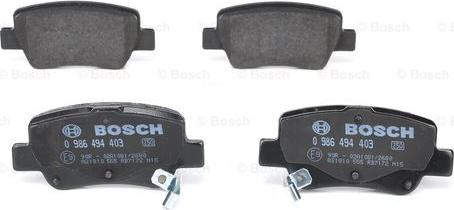 BOSCH 0 986 494 403 - Тормозные колодки, дисковые, комплект avtokuzovplus.com.ua