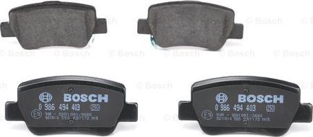 BOSCH 0 986 494 403 - Тормозные колодки, дисковые, комплект avtokuzovplus.com.ua