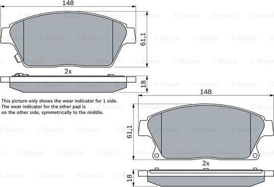 BOSCH 0 986 494 434 - Тормозные колодки, дисковые, комплект avtokuzovplus.com.ua