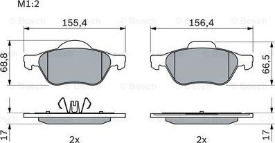 BOSCH 0 986 494 439 - Гальмівні колодки, дискові гальма autocars.com.ua