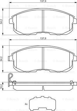 BOSCH 0 986 494 443 - Тормозные колодки, дисковые, комплект autodnr.net