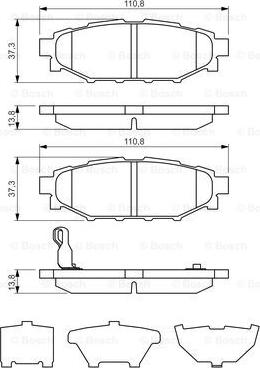 BOSCH 0 986 494 444 - Гальмівні колодки, дискові гальма autocars.com.ua