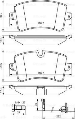 BOSCH 0 986 494 446 - Гальмівні колодки, дискові гальма autocars.com.ua