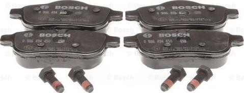 BOSCH 0 986 494 450 - Тормозные колодки, дисковые, комплект avtokuzovplus.com.ua