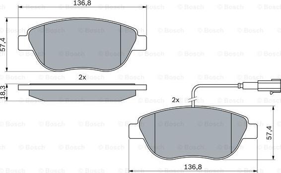 BOSCH 0 986 494 464 - Колодки тормозные autocars.com.ua