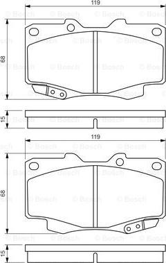 BOSCH 0 986 494 497 - ДИСКОВI КОЛОДКИ ПЕРЕДНI autocars.com.ua