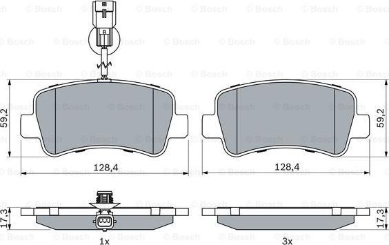 BOSCH 0 986 494 500 - Гальмівні колодки, дискові гальма autocars.com.ua