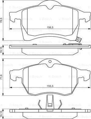 BOSCH 0 986 494 509 - Гальмівні колодки, дискові гальма autocars.com.ua