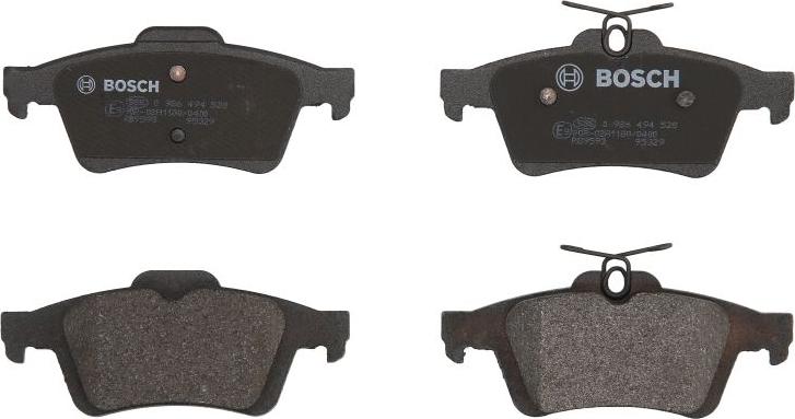 BOSCH 0 986 494 528 - Гальмівні колодки, дискові гальма autocars.com.ua