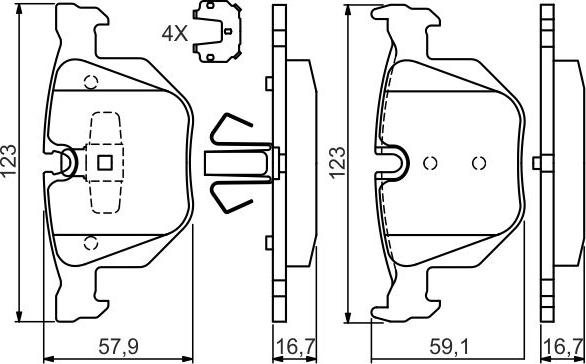 BOSCH 0 986 494 540 - Гальмівні колодки, дискові гальма autocars.com.ua