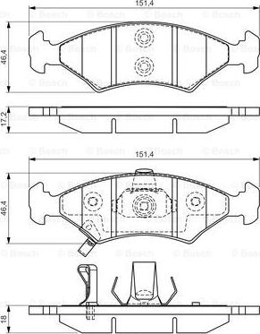 BOSCH 0 986 494 547 - Тормозные колодки, дисковые, комплект autodnr.net