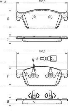 BOSCH 0 986 494 553 - Гальмівні колодки, дискові гальма autocars.com.ua