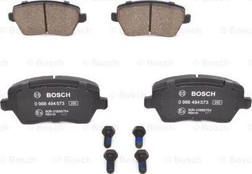 BOSCH 0 986 494 573 - Тормозные колодки, дисковые, комплект avtokuzovplus.com.ua