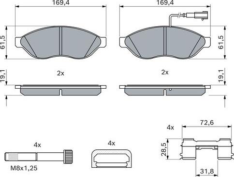 BOSCH 0 986 494 581 - Тормозные колодки, дисковые, комплект autodnr.net