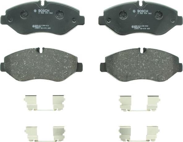 BOSCH 0 986 494 582 - Гальмівні колодки, дискові гальма autocars.com.ua