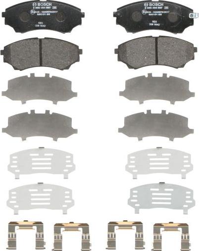 BOSCH 0 986 494 587 - Гальмівні колодки, дискові гальма autocars.com.ua