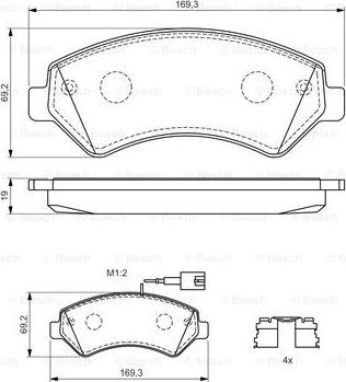 BOSCH 0 986 494 589 - Гальмівні колодки, дискові гальма autocars.com.ua