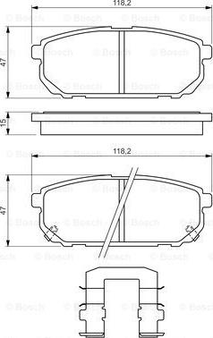 BOSCH 0 986 494 590 - Гальмівні колодки, дискові гальма autocars.com.ua