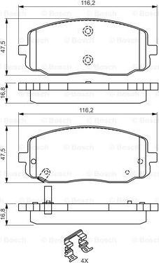 BOSCH 0 986 494 594 - Тормозные колодки, дисковые, комплект avtokuzovplus.com.ua