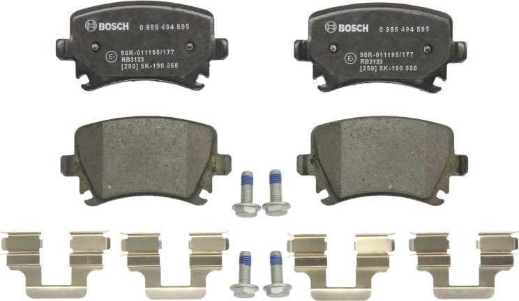 BOSCH 0 986 494 595 - Гальмівні колодки, дискові гальма autocars.com.ua