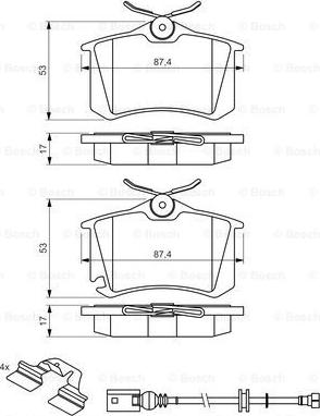 BOSCH 0 986 494 598 - Гальмівні колодки, дискові гальма autocars.com.ua