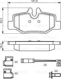 BOSCH 0 986 494 603 - Гальмівні колодки, дискові гальма autocars.com.ua