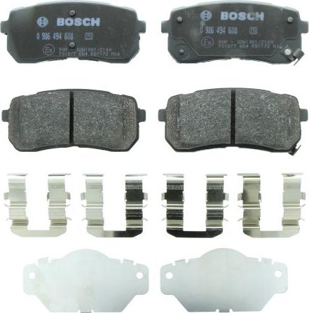 BOSCH 0 986 494 608 - Гальмівні колодки, дискові гальма autocars.com.ua