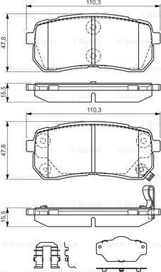 BOSCH 0 986 494 608 - Тормозные колодки, дисковые, комплект autodnr.net