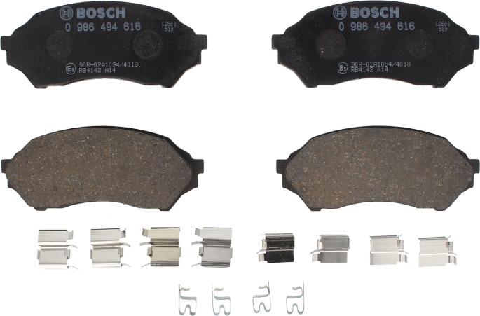 BOSCH 0 986 494 616 - Гальмівні колодки, дискові гальма autocars.com.ua