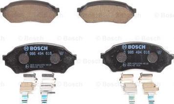 BOSCH 0 986 494 616 - Тормозные колодки, дисковые, комплект avtokuzovplus.com.ua