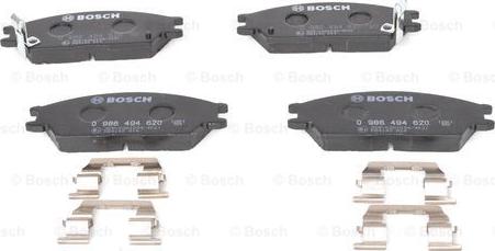 BOSCH 0 986 494 620 - Гальмівні колодки, дискові гальма autocars.com.ua