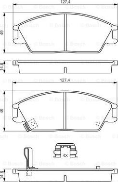 BOSCH 0 986 494 620 - Гальмівні колодки, дискові гальма autocars.com.ua