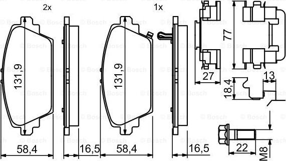 BOSCH 0 986 494 633 - Тормозные колодки, дисковые, комплект autodnr.net