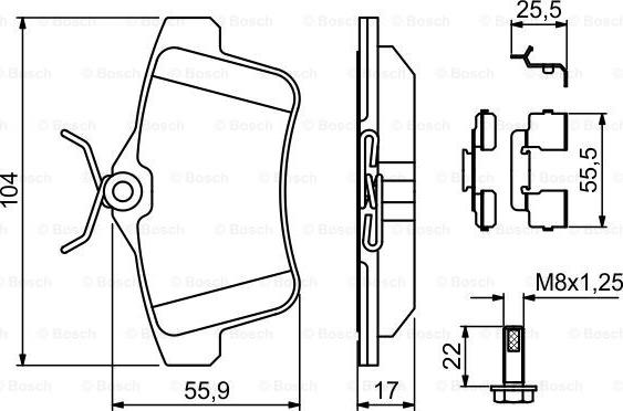 BOSCH 0 986 494 640 - Гальмівні колодки, дискові гальма autocars.com.ua