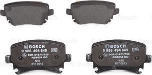 BOSCH 0 986 494 649 - Тормозные колодки, дисковые, комплект autodnr.net