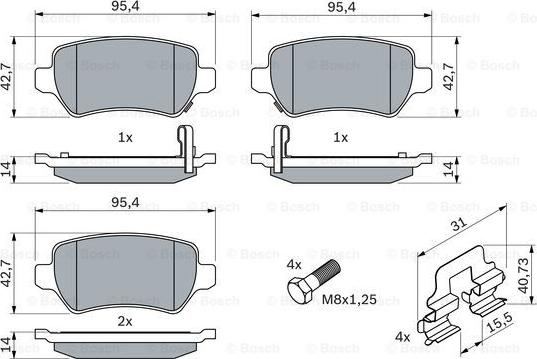 BOSCH 0 986 494 654 - Тормозные колодки, дисковые, комплект autodnr.net